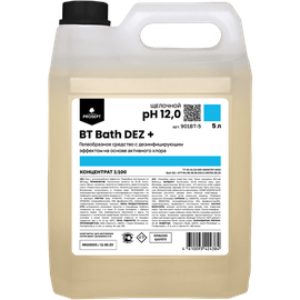 Средство (для сантехники, PROSEPT, BT Bath DEZ+, 5 л, 4 шт/кор, с активным хлором, концентрат (901BT-5))