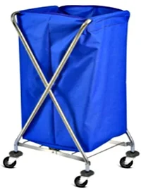 Тележка для белья (складная, хром, с пакетом из ПВХ 40*43 см, HUNTER (арт. CHRXTRL))