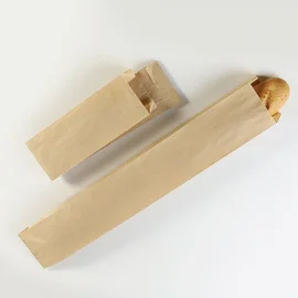 Пакет бумажный (крафт, с плоским дном, без печати, 100*50*640 мм, 100 шт/упак, 10 упак/кор, 108-001)