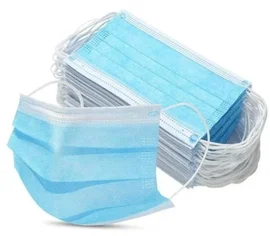 Маска одноразовая (из нетканого материала одноразовая, мельтблаун, голубой цвет, 50 шт/упак, 20 упак/кор)