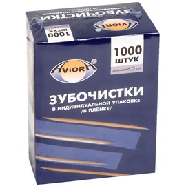 Зубочистки (AVIORA, бамбуковые, инд. ПП упаковка, 1000 шт/упак, 30 упак/кор, (401-488))