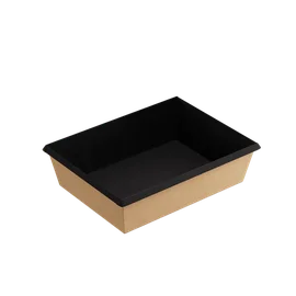 Контейнер (1ЕА, OneClick bottom 1000/bBLACK, без крышки, черный цвет, 1000 мл, 150/200*130/180*55 мм, 50 шт/упак, 6 упак/кор, OCbot1000/bBL)