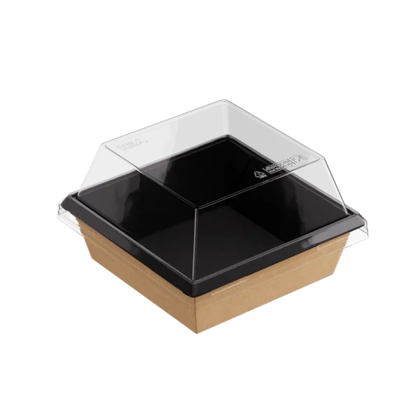 Крышка (1ЕА, пластик, OneClick lid 550/40, прозрачный цвет, 130/130/45 мм, 50 шт/упак, 8 упак/кор, OClid550/40)