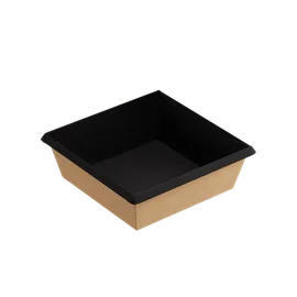 Контейнер (1ЕА, OneClick bottom 550/bBLACK, без крышки,черный, 550 мл, 130/130*110/110*45 мм, 50 шт/упак, 8 упак/кор, OCbot550/bBL)