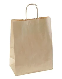 Пакет бумажный (крафт, с крученой ручкой, без печати, 260*150*350 мм, 25 шт/упак, 8 упак/кор)