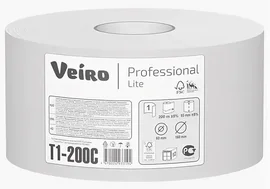 Бумага туалетная (VEIRO, 1-сл макул., Professional Lite, T1-200C, 200 м, 12 рул/упак)