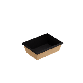 Контейнер (1ЕА, OneClick bottom 400/bBLACK, без крышки, черный цвет, 400 мл, 100/135*85/120*45 мм, 50 шт/упак, 12 упак/кор, OCbot400/bBL)