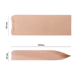 Пакет бумажный (крафт V, для шаурмы, без печати, 300*60*100 мм, 50 шт/упак, 40 упак/кор, (012-000051-001) ТЕК-ПАК)