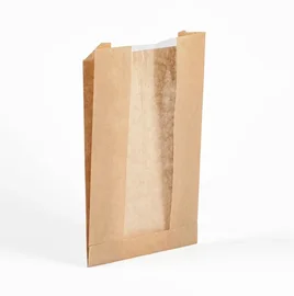 Пакет бумажный (Крафт с окном, без печати, П300*120*60*50, 100 шт/упак, 20 упак/кор, (12200016))