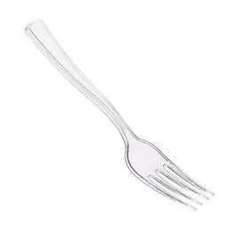 Вилки (ПРЕМИУМ, полистирол, столовые, ПРОЗРАЧНЫЙ цвет, 100 шт/упак, 25 упак/кор, СП006П/рос100)