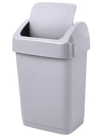 Контейнер для мусора (пластик, с плавающей крышкой, Step, серый цвет, 50 л)