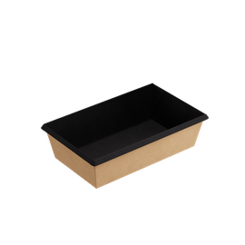 Контейнер (1ЕА, OneClick bottom 800/bBLACK, без крышки, черный цвет, 800 мл, 120/200*100/180*55 мм, 50 шт/упак, 6 упак/кор, OCbot800/bBL)