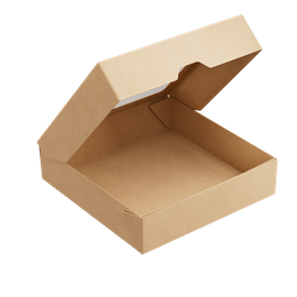 Контейнер (1ЕА, OneBox 1500/b, с крышкой, крафт, 1500 мл, 200/200/48 мм, 25 шт/упак, 6 упак/кор, OB1500/b)