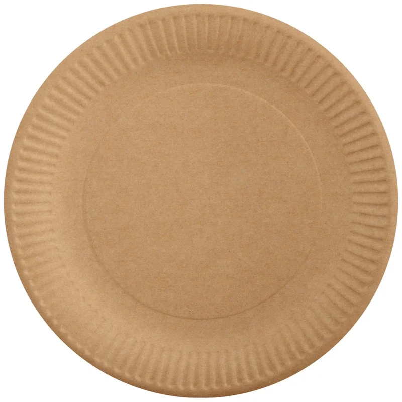 Тарелка (AVIORA, картон, D=180 мм, крафт, 50 шт/упак, 20 упак/кор, (411-154))